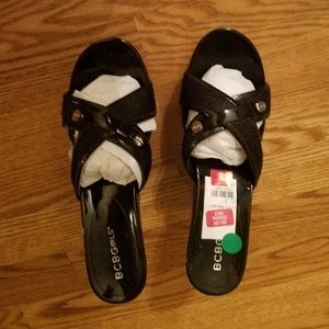 Patent Leather Wedge Sandals